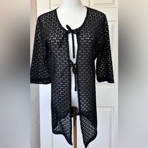 Ann‎ Cole Brand Women’s Swim Suit Cover Up Loose Knit Tie Front